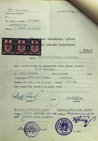 Jihlava, Okresní úřad Jihlava, žádost o povolení divadelního představení, 1946