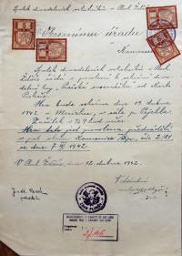 Pluhův Žďár, Spolek divadelních ochotníků, žádost o povolení hry, 1942