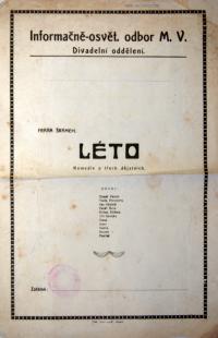 Rusko, Informačně - osvětový odbor československého vojska na Rusi, divadelní oddělení, Léto - plakát, s. a.