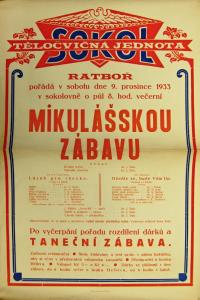Ratboř, Sokol, Lázně pro všecko - Ožeňte se, bude Vám líp - plakát, 1933