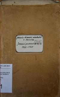 Hořice, JDO, Kniha jednací protokol, 1922 - 1925