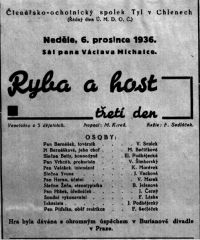 Chleny, Tyl, Ryba a host - plakát, 1936