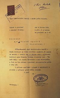 Srní, Hasiči, Ta naše Máňa, 1923