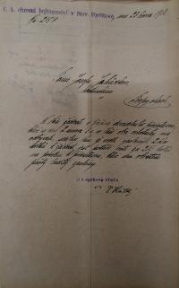 Přepychy, Ochotníci, žádost o povolení představení, 1913