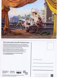 Jabkenice, opona na propagační pohlednici knihy Malované opony, 2011