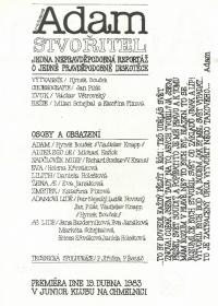 Praha, Anebdivadlo, Adam stvořitel, program inscenace, 1983_s.2