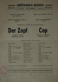 Praha-Nové Město, Měšťanská beseda, Cop - plakát, 1944