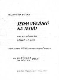 Praha-Vysočany, Gong, Sedm výkřiků na moři - program, 1968