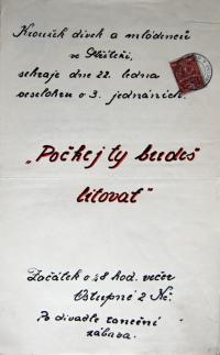 Střítež, Kroužek mládenců a dívek, Počkej, ty budeš litovat,