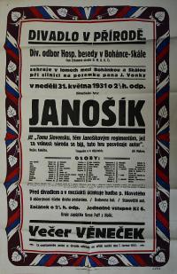 Boháňka-Skála, Hospodářsko-čtenářská beseda, Janošík - plakát, 1931