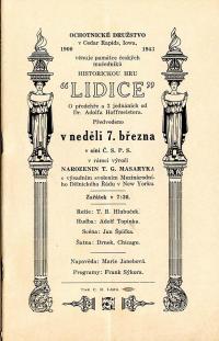 Cedar Rapids, Ochotnické družstvo, Lidice - program, 1943