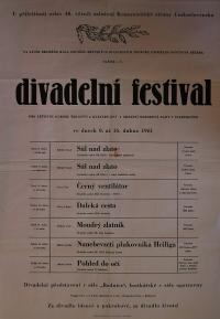Dašice, Osvětová beseda, Divadelní festival - plakát, 1961