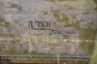 Svojanov, opona cesta k obci, hrad Svojanov, malíř Mach z Litovle, detail opony, 1923