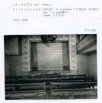 Brandýs nad Labem, sál U Fettrů, hostinec U města Prahy, stav srpen 1961
