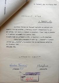 Svatava, Místní osvětová komise, žádost o povolení hry, 1942