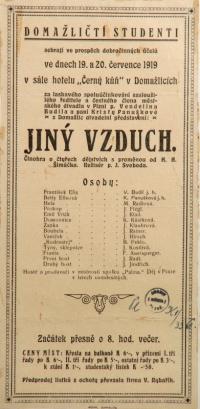 Domažlice, Studenti, Jiný vzduch - plakát, 1919