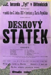 Dětenice, Občanská beseda Tyl, Deskový statek - plakát, 1910