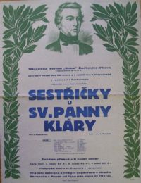 Čachovice, Sokol, Sestřičky u sv. Panny Kláry - plakát s Tylem, 1933