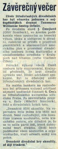 Nymburk, KP SDH 1979, novin. články - Závěrečný večer