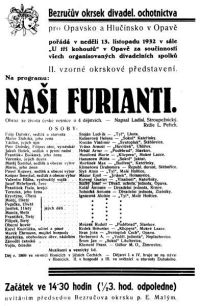 Opava, Bezručův okrsek, Naši furianti - plakát, 1932