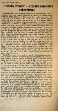 Hronov, Jiráskův Hronov 1931