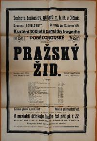 Jičín, Gážisté, Pražský žid - plakát, 1921