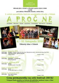 Odry, Nesoutěžní festival amatérského divadla A proč ne - plakát, 2018