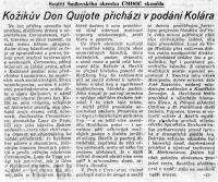 Mladá Boleslav, Kolár - recenze 1936-1950, Don Quijote přichází, 1946
