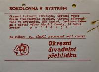 Bystré, OP divadelních souborů - program, 1985