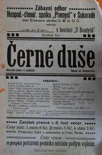 Sukorady, Přemysl, Černé duše - plakát, 1923