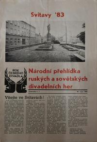 Hradec Králové, Krajské kulturní středisko, Impuls, Svitavy, Národní přehlídka ruských a sovětských divadelních her, 1983