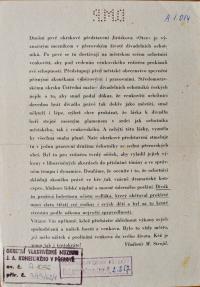 Přerov, Středomoravský okrsek ÚMDOČ, okrskové představení, Otec - plakát, rub, 1942