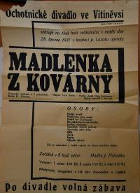 Vitiněves, SDO, Madlenka z kovárny - plakát, 1937