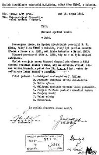 Faksimile oznámení o znovuzahájení činnosti