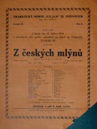 Praha-Vršovice, Vojan, Z českých mlýnů - plakát, 1934