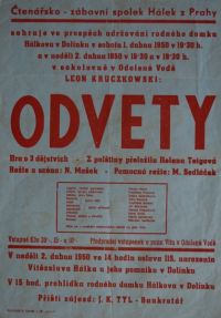 Praha-Nové Město, Hálek, Odvety - plakát, 1950