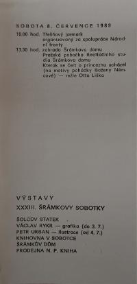 Hradec Králové, Krajské kulturní středisko, Impuls, Sobotka, Šrámkova Sobotka, 1989
