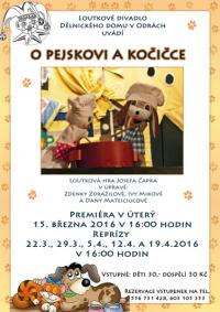 Odry, LD KD, O pejskovi a kočičce - plakát, 2016