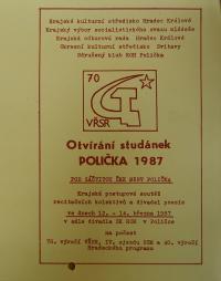 Polička, KP Otvírání studánek - program, 1987
