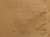 Potštejn, ČOB Orlice, zápis o nákladech na malování dekorací, 1886