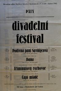 Kladruby nad Labem, V. Divadelní festival - plakát, 1962