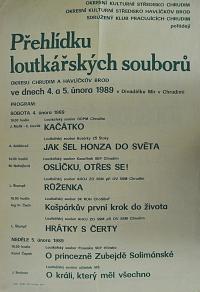 Chrudim, Okresní přehlídka loutkářských souborů - plakát, 1989