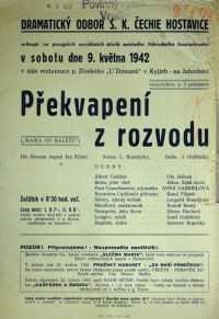 Hostavice, SK Čechie, Překvapení z rozvodu - plakát, 1942