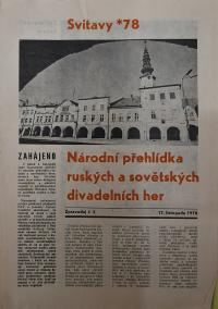 Hradec Králové, Krajské kulturní středisko, Impuls, Svitavy, Národní přehlídka ruských a sovětských divadelních her, 1978