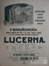 Bohuňovice, MOK, Republikánský dorost, Lucerna - plakát, 1934