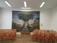 Netolice, opona Tři grácie po restaurování 2021-2022