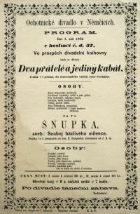 Němčice, SDO, Dva přátelé a jediný kabát - Šňupka - plakát, 1872