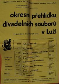 Luže, Okresní přehlídka divadelních souborů - plakát, 1962