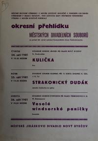 Nový Bydžov, Jirásek, Programy, pozvánky