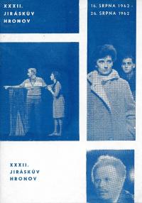 Hronov, NP 32. Jiráskův Hronov, programová brožura, 1962